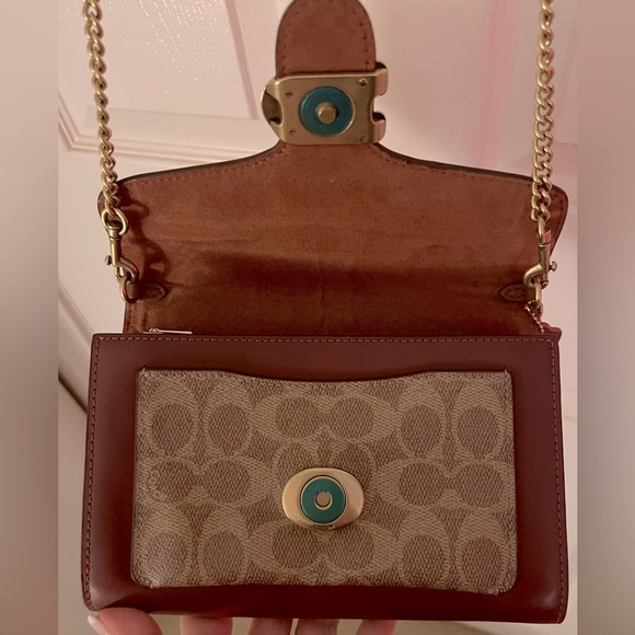 COACH TABBY Leather Chain Crossbody Wallet Clutch - FREE SHIPPING! - Picture 5 of 15